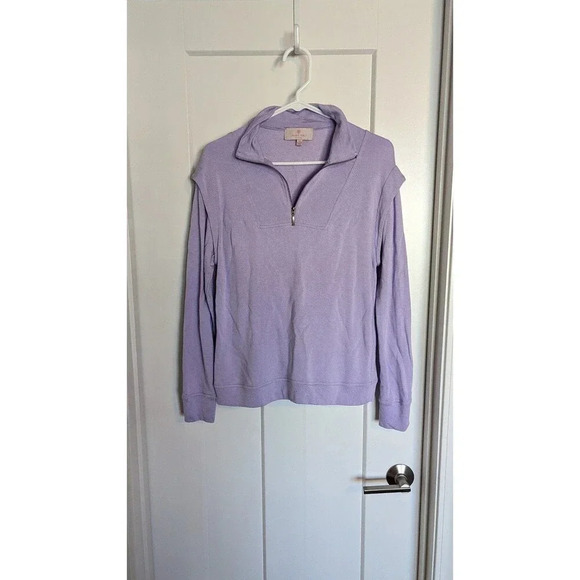 Laurie Felt Quarter Zip Lilac Purple Pullover Sweatshirt sz XS - Picture 1 of 6